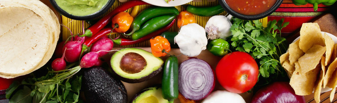 Colorful Hispanic Foods on a table