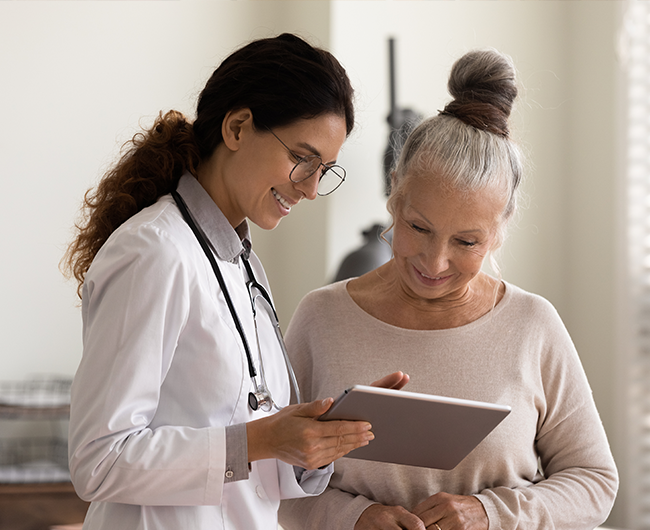 doctor talking to patient