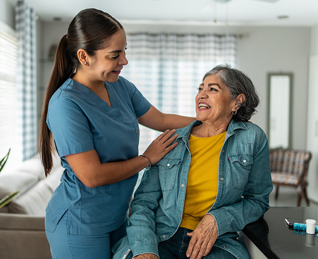 home care worker and patient