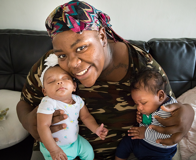 L.A. Care member and her twins