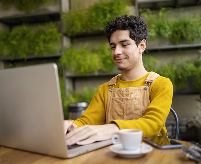 person on laptop