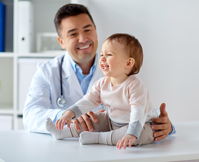 Doctor with baby