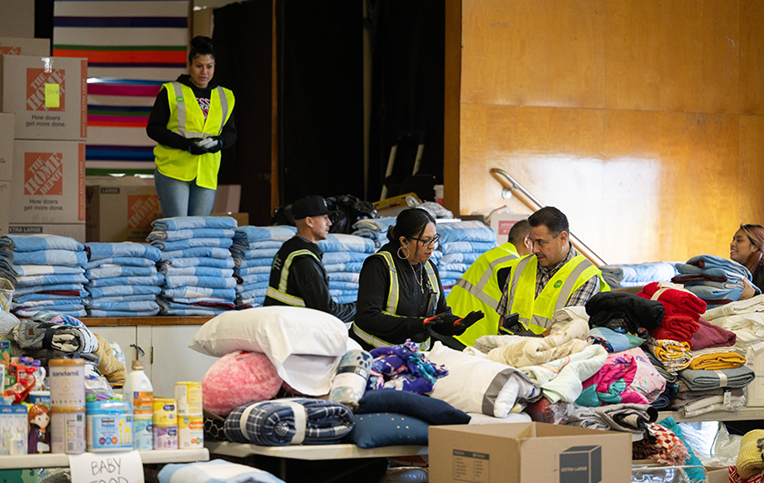 volunteers at relief event