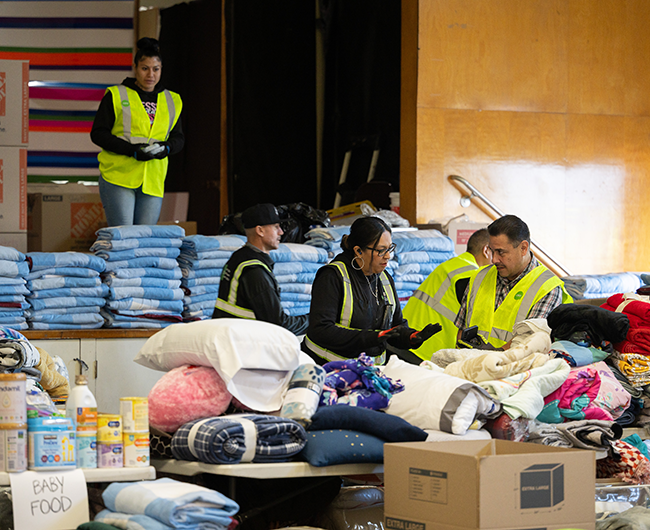 volunteers at relief event