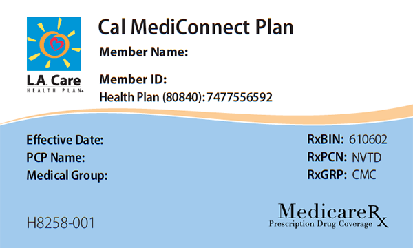 Cal MediConnect Member ID Card Front