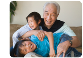 Grandpa with grandkids