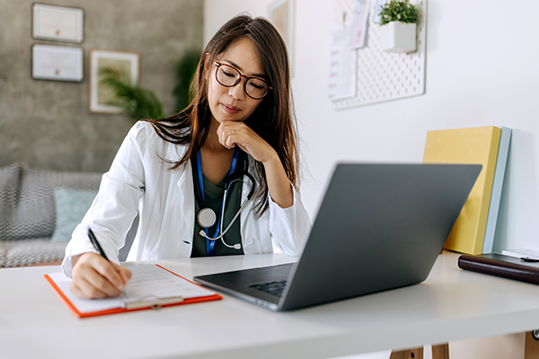 doctor at desk