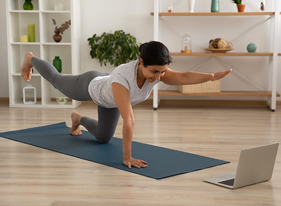 woman doing yoga