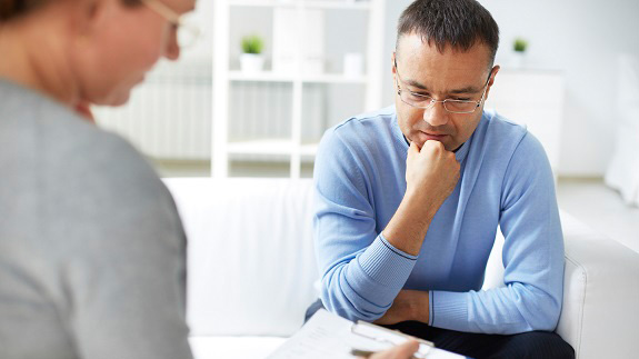 Man receiving therapy session