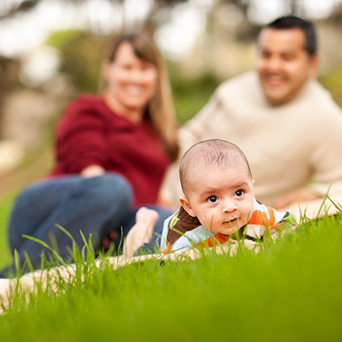 baby and parents