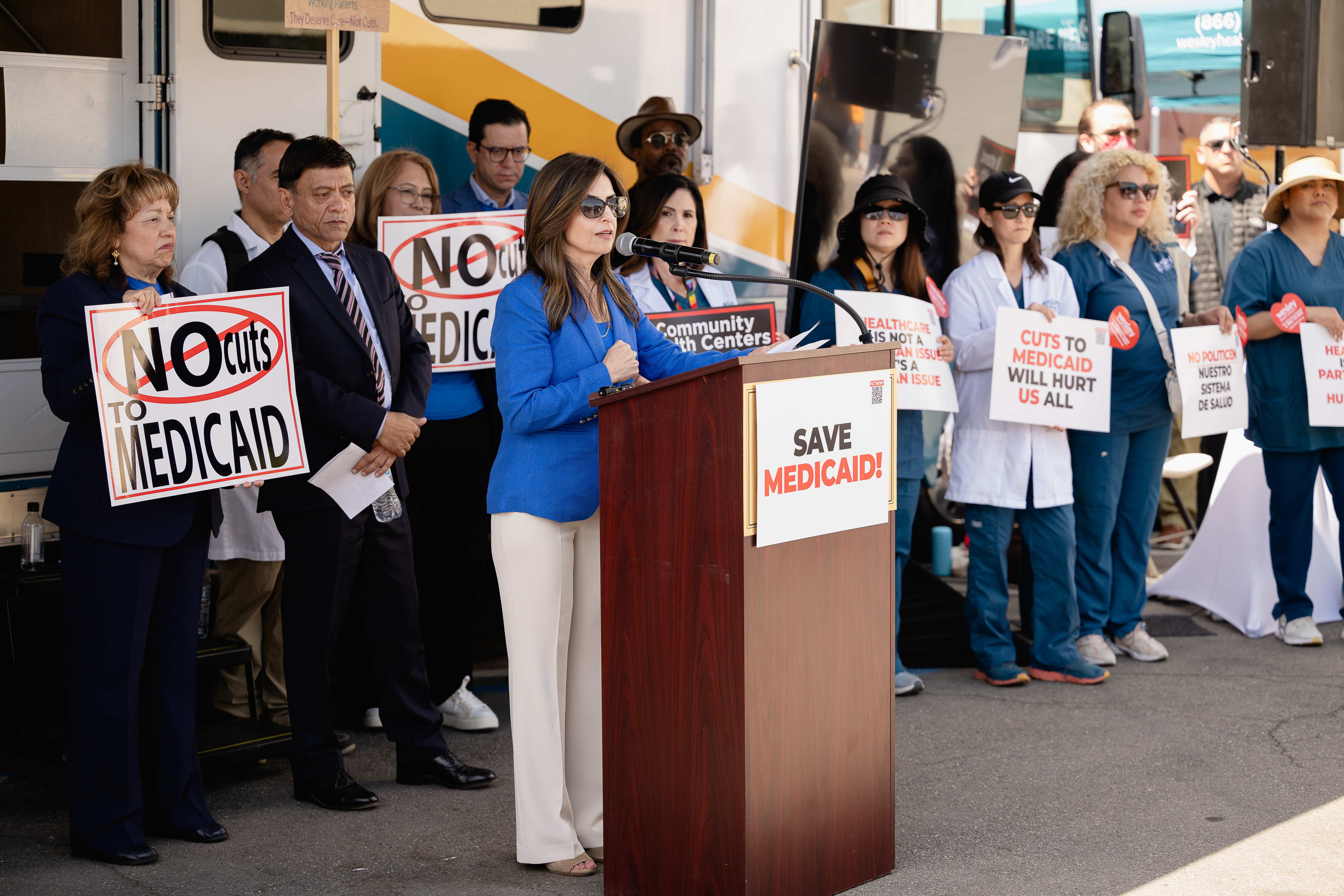 Martha Santana-Chin with community health center leaders